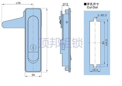 顶邦柜锁 MS730-2 专为配电箱机柜门设计的便捷平面锁